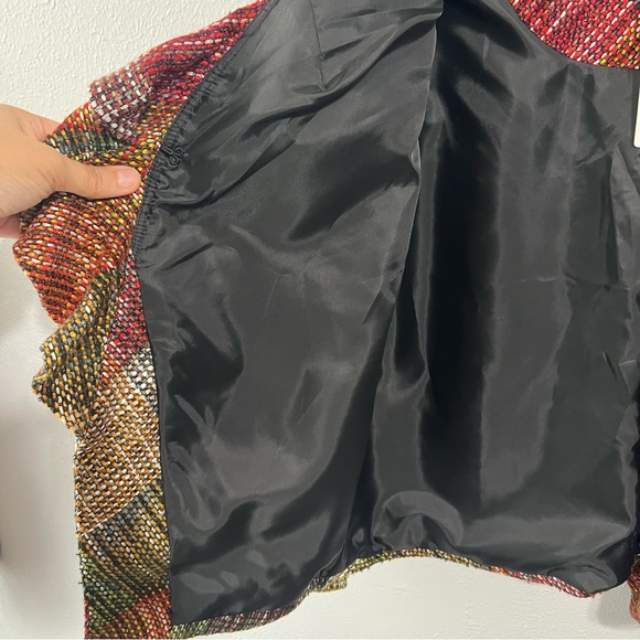 NWT Chico’s ruffle front plaid blazer size 2/large - Picture 7 of 8